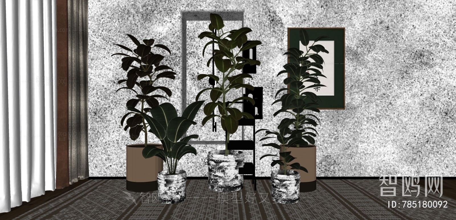 Modern Potted Green Plant