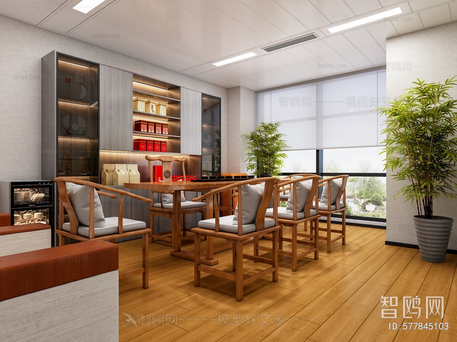 New Chinese Style Office Reception Area
