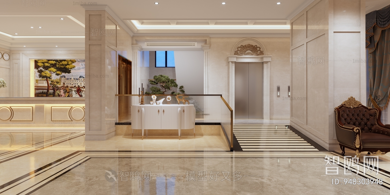 Simple European Style Lobby Hall