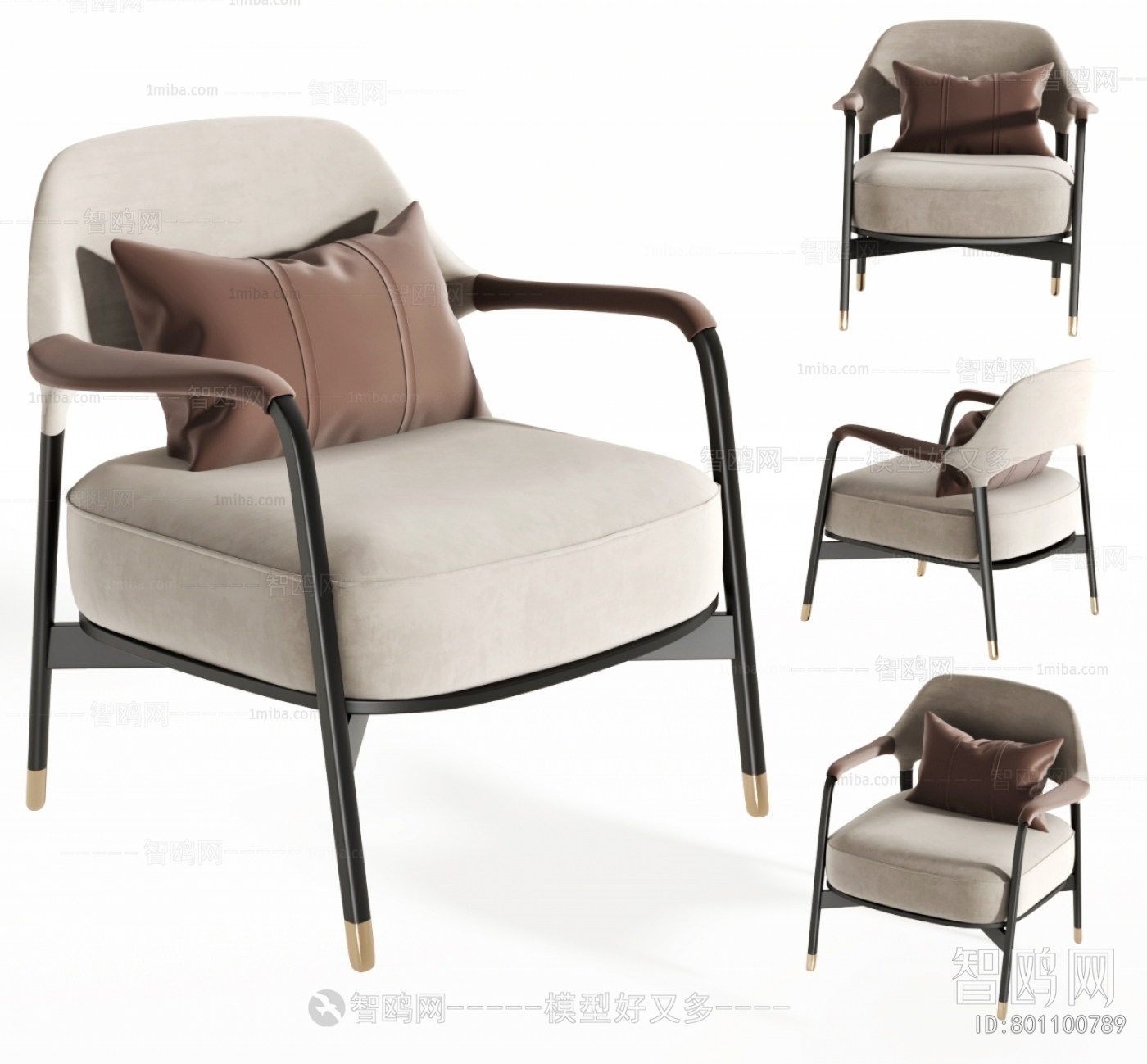 新中式单人沙发椅