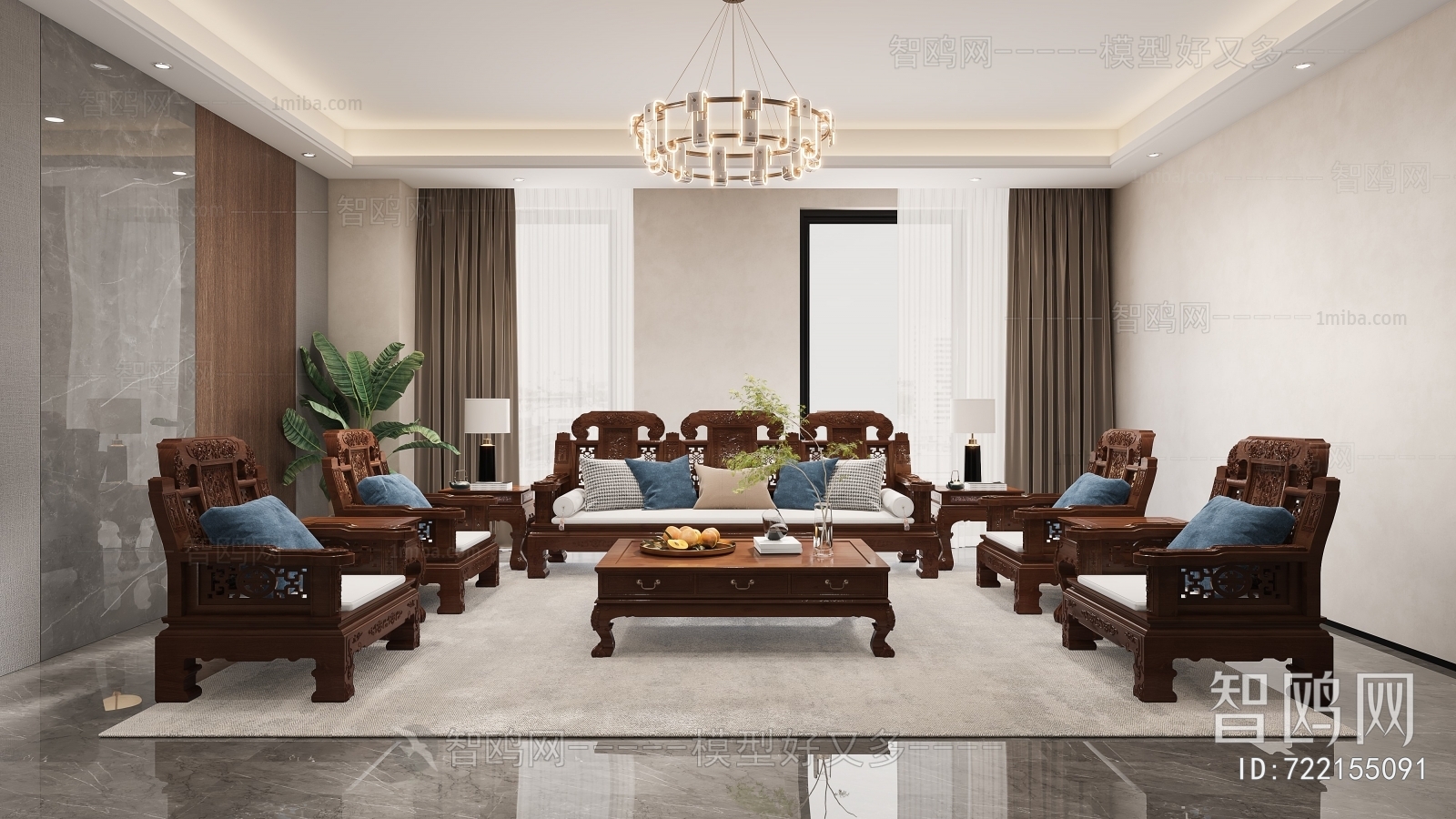 Chinese Style New Chinese Style A Living Room