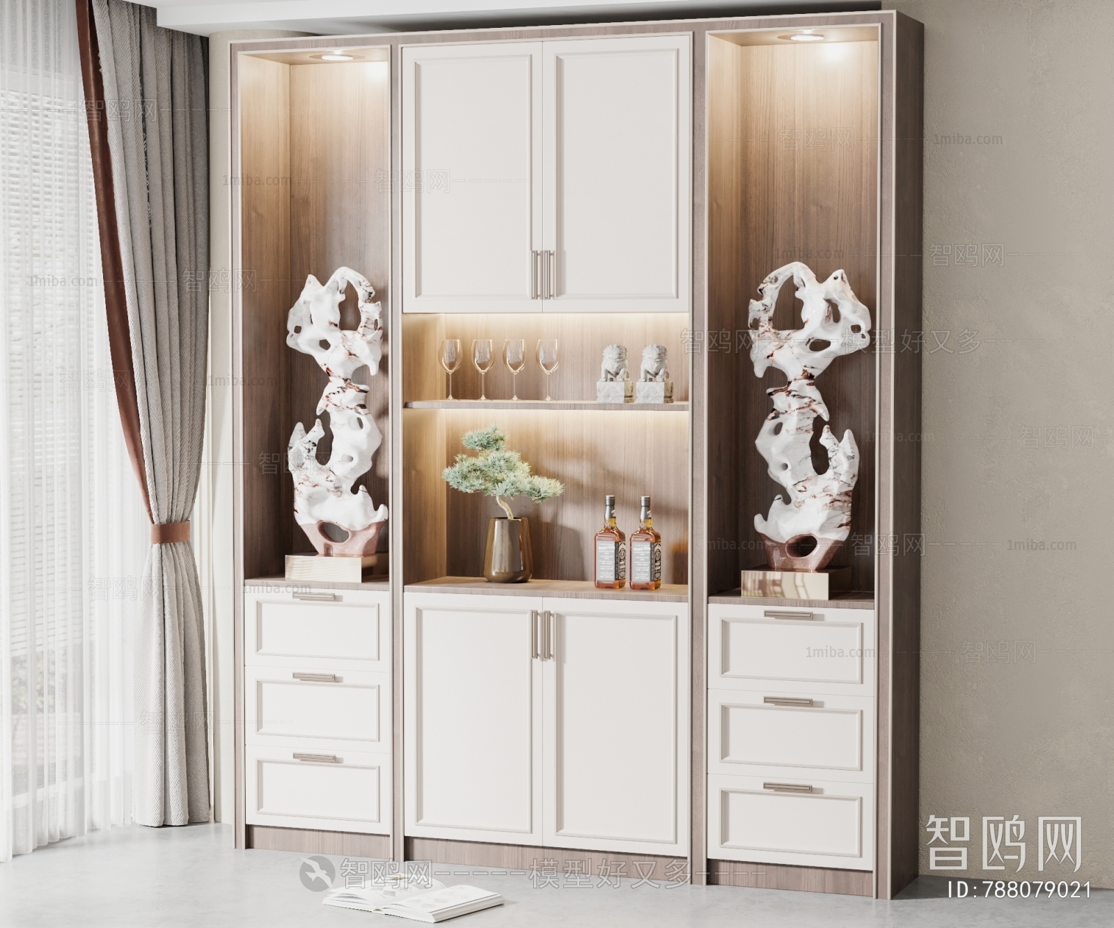 New Chinese Style Decorative Cabinet