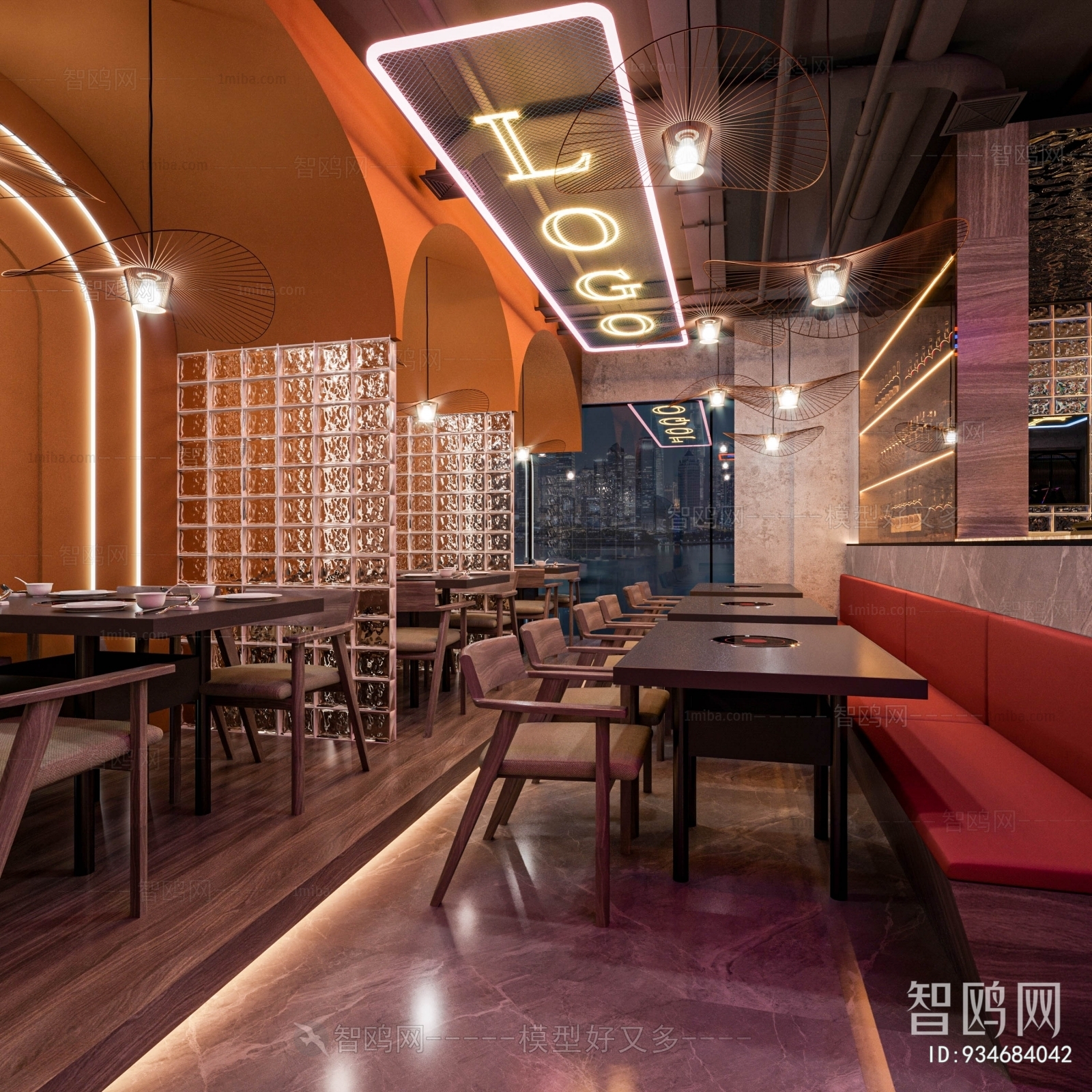 现代网红火锅店餐厅