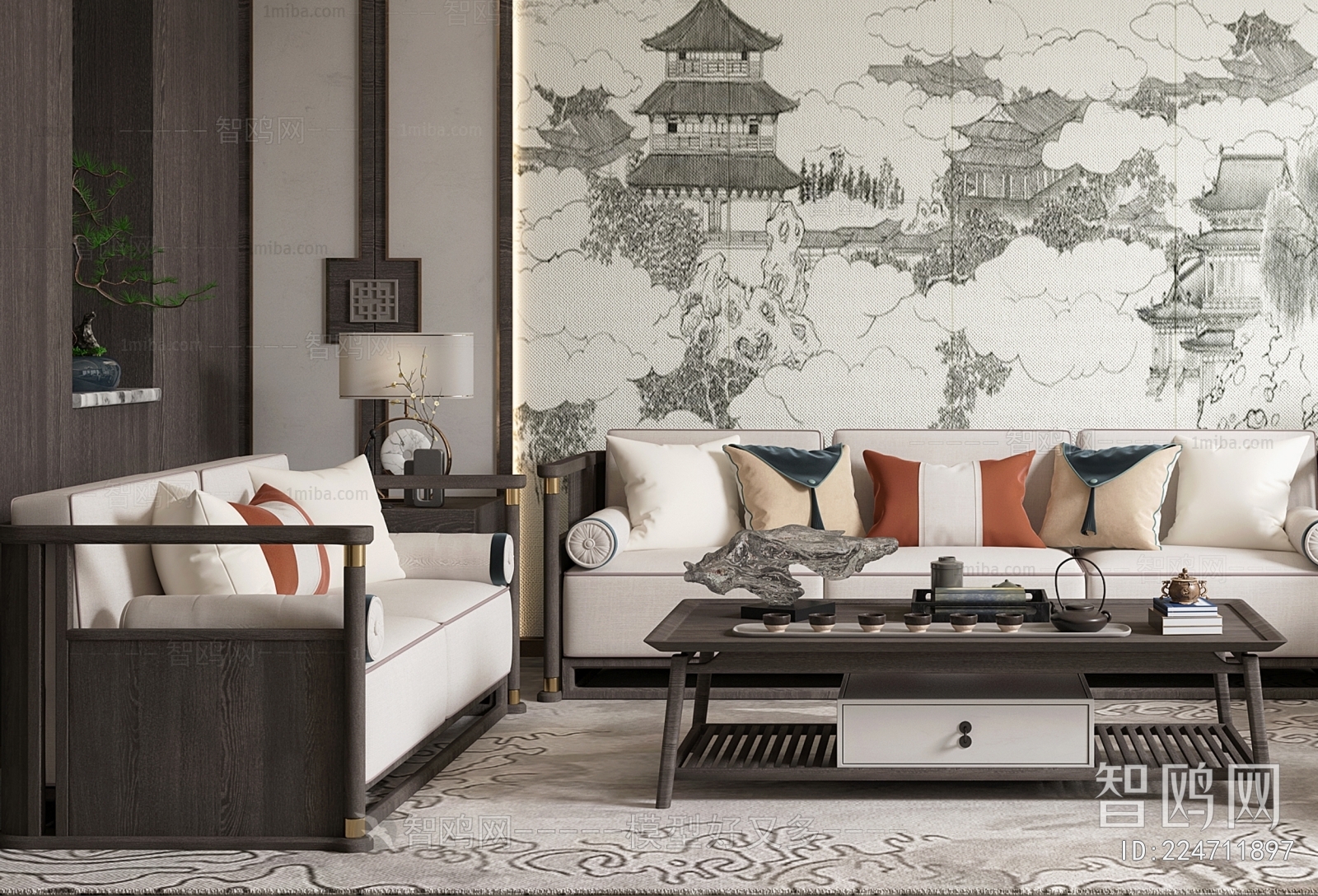 New Chinese Style A Living Room