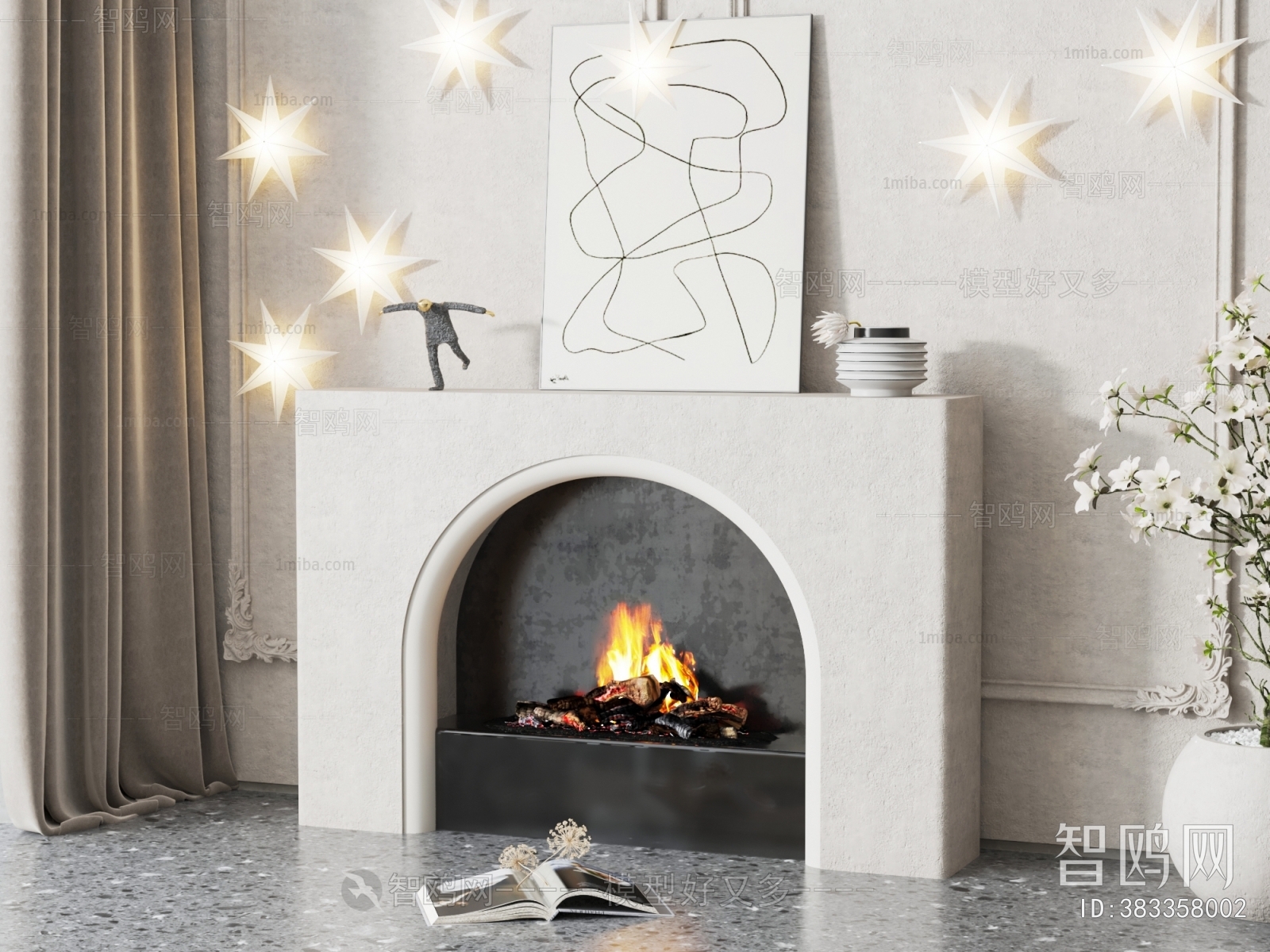 Simple European Style Fireplace