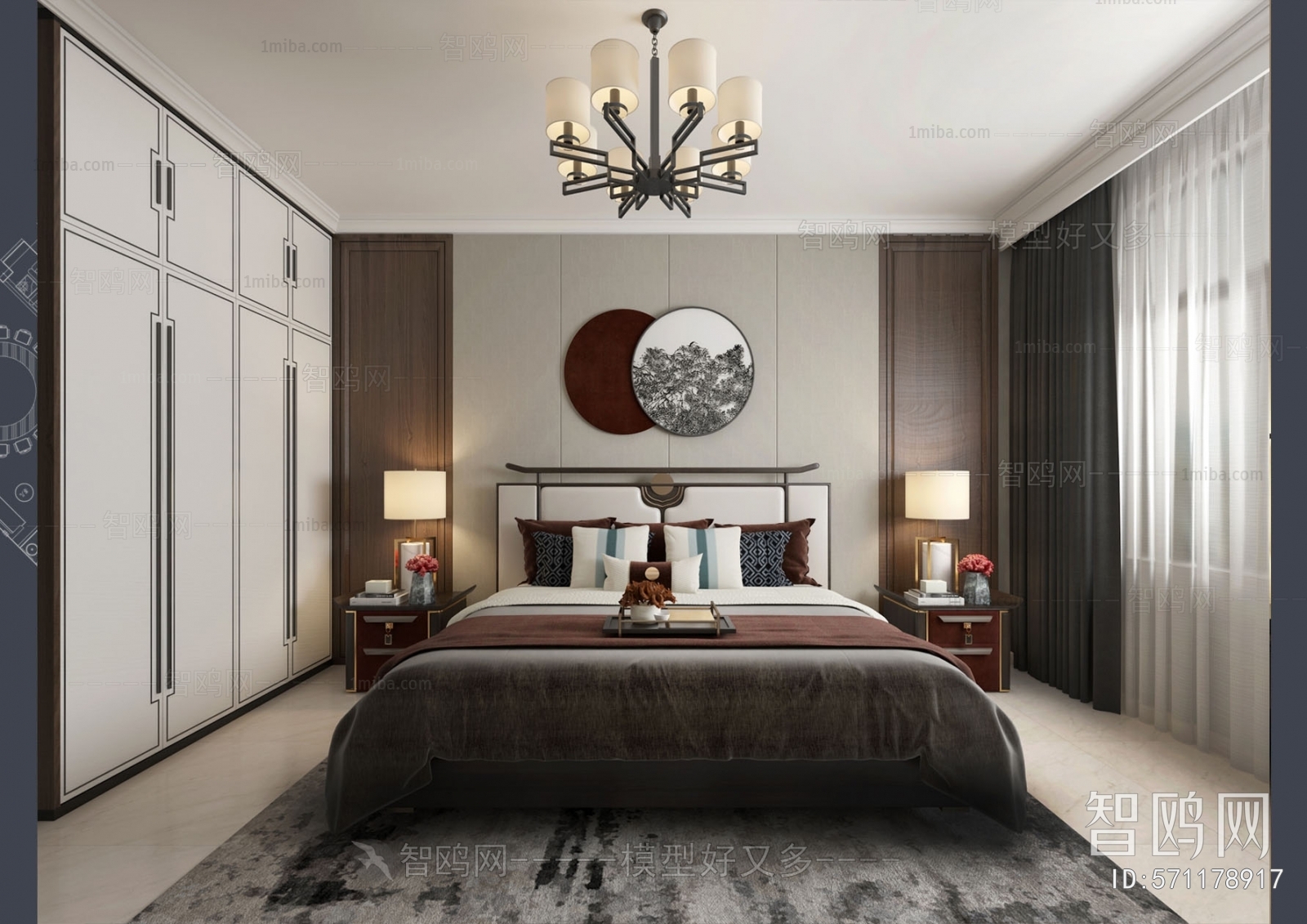 New Chinese Style Bedroom