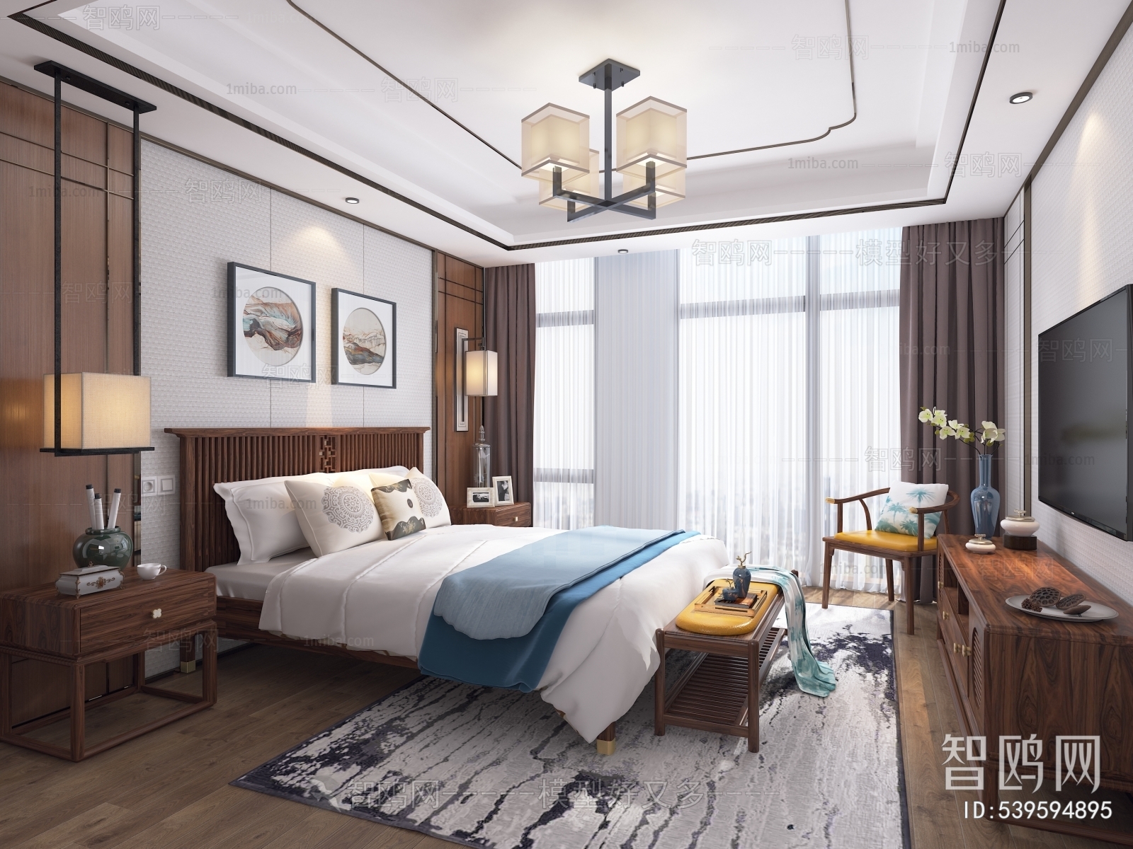 New Chinese Style Bedroom