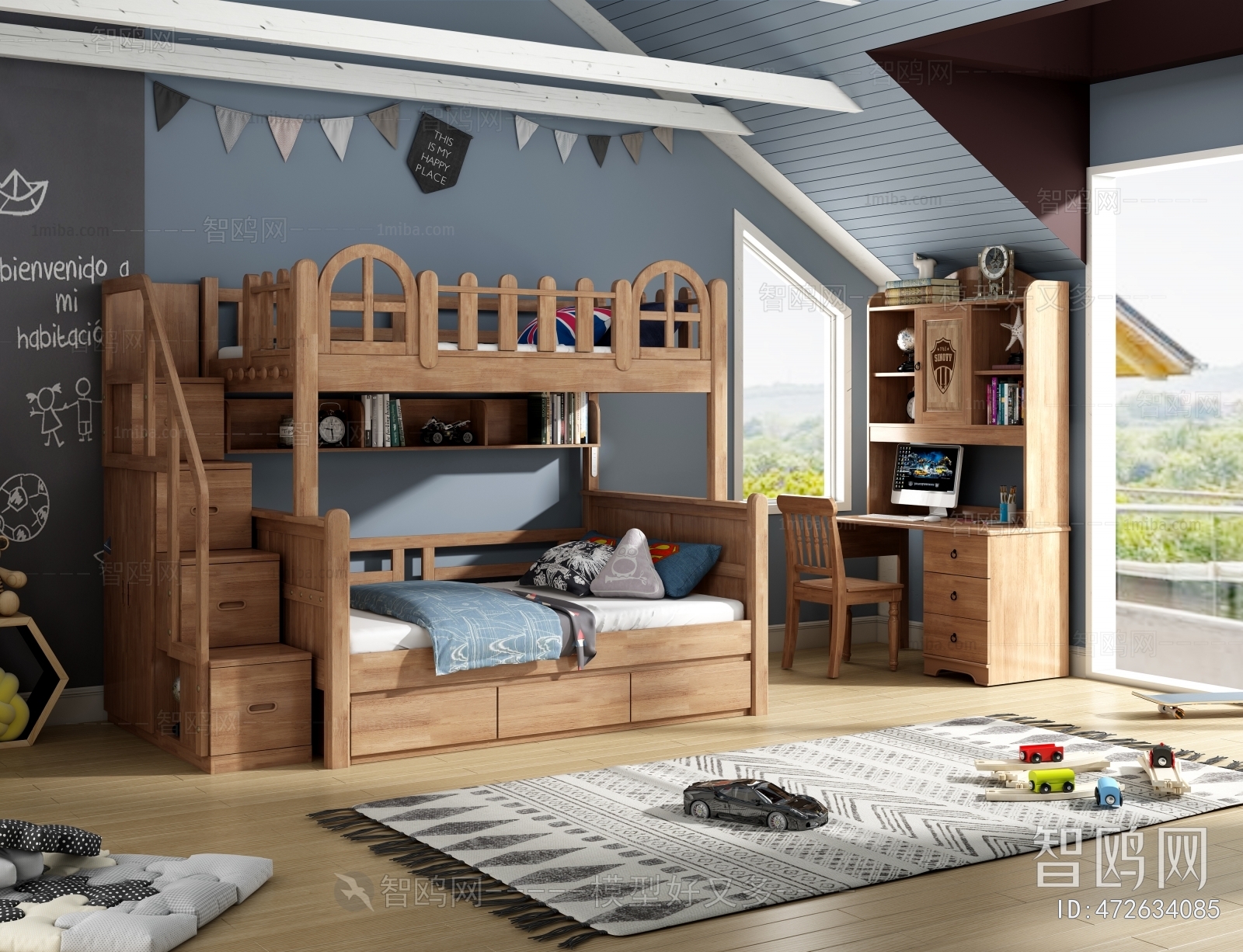 Modern Boy's Room And Son's Room