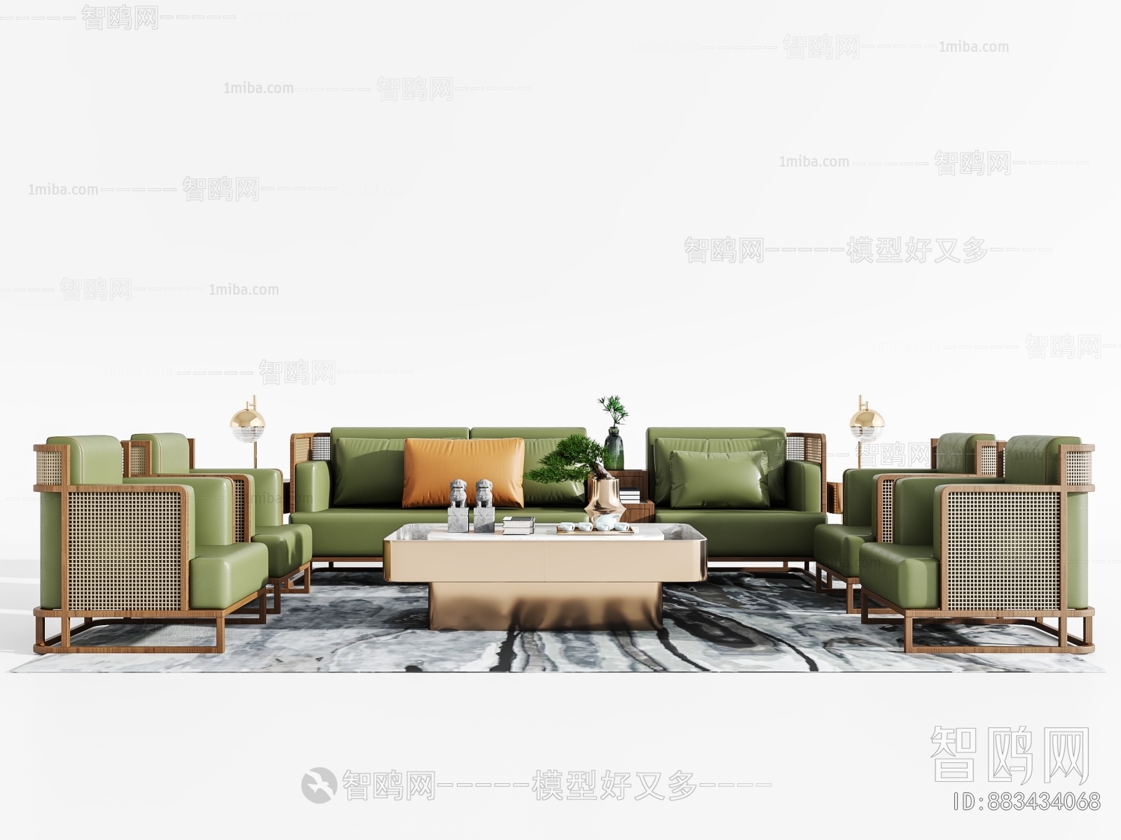 New Chinese Style Sofa Combination