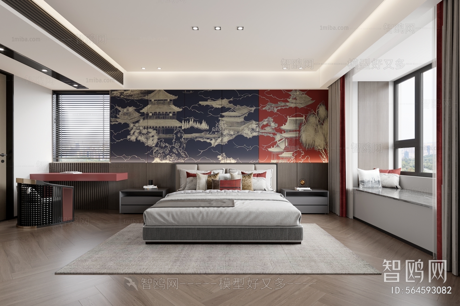 New Chinese Style Bedroom