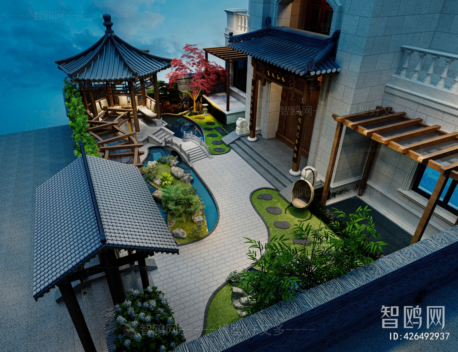 New Chinese Style Courtyard/landscape