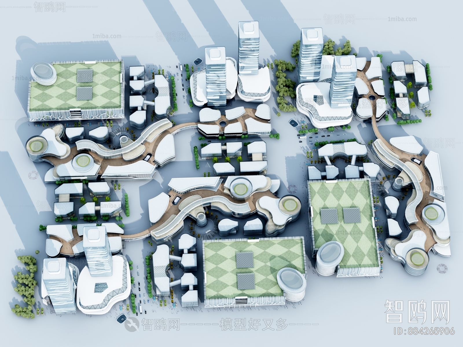 Modern Architectural Bird's-eye View Planning