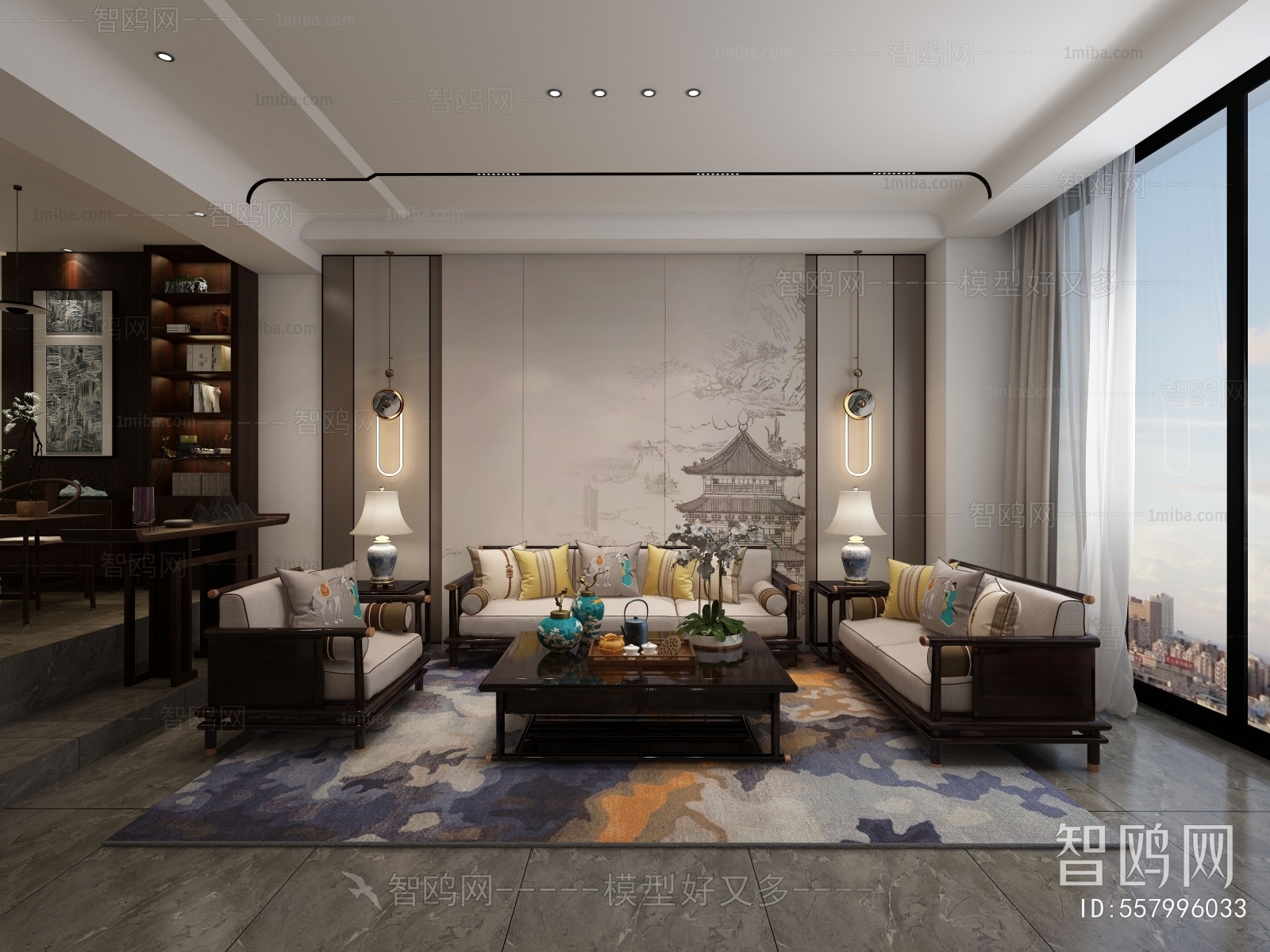 New Chinese Style A Living Room