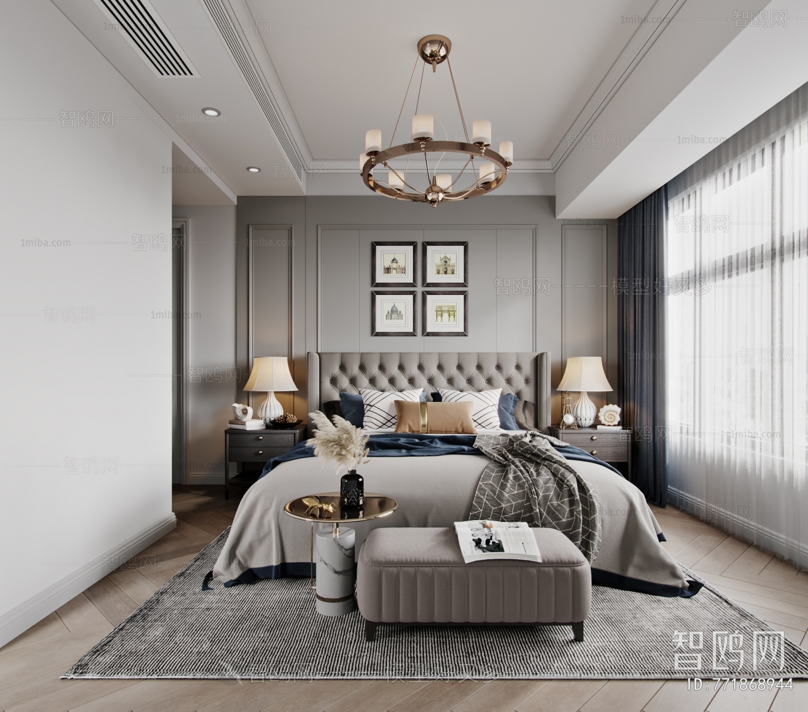 Simple European Style Bedroom