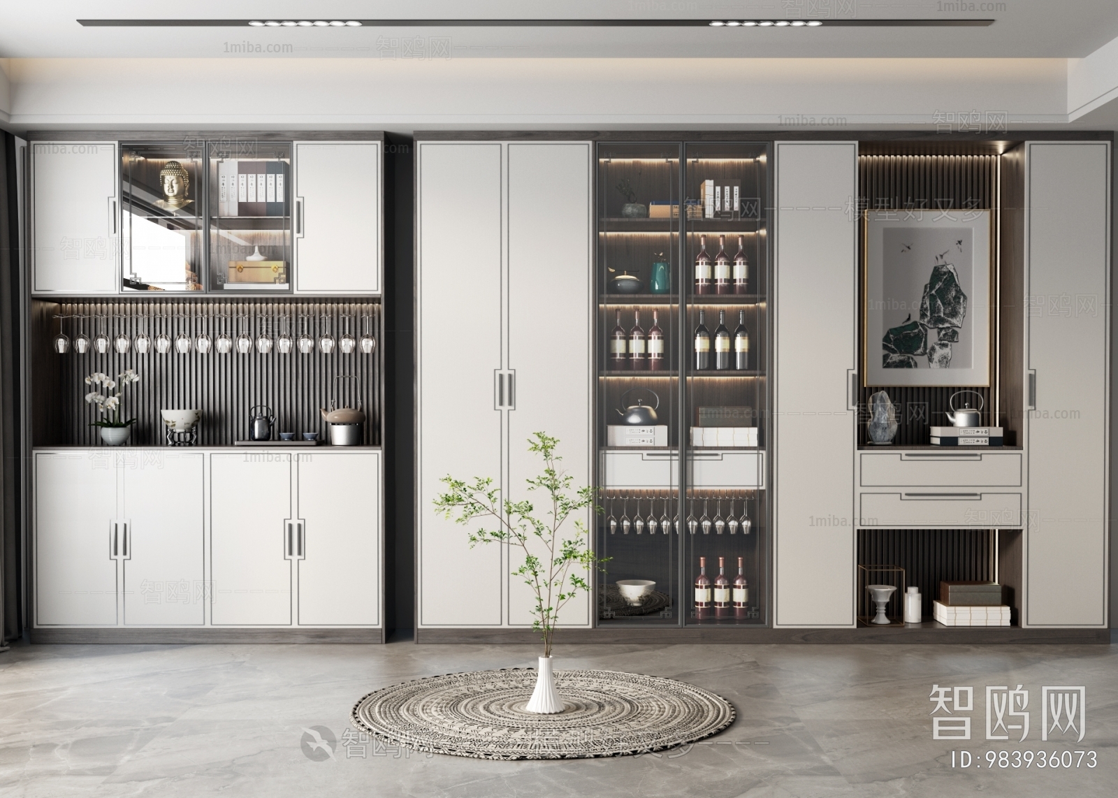 New Chinese Style Wine Cabinet