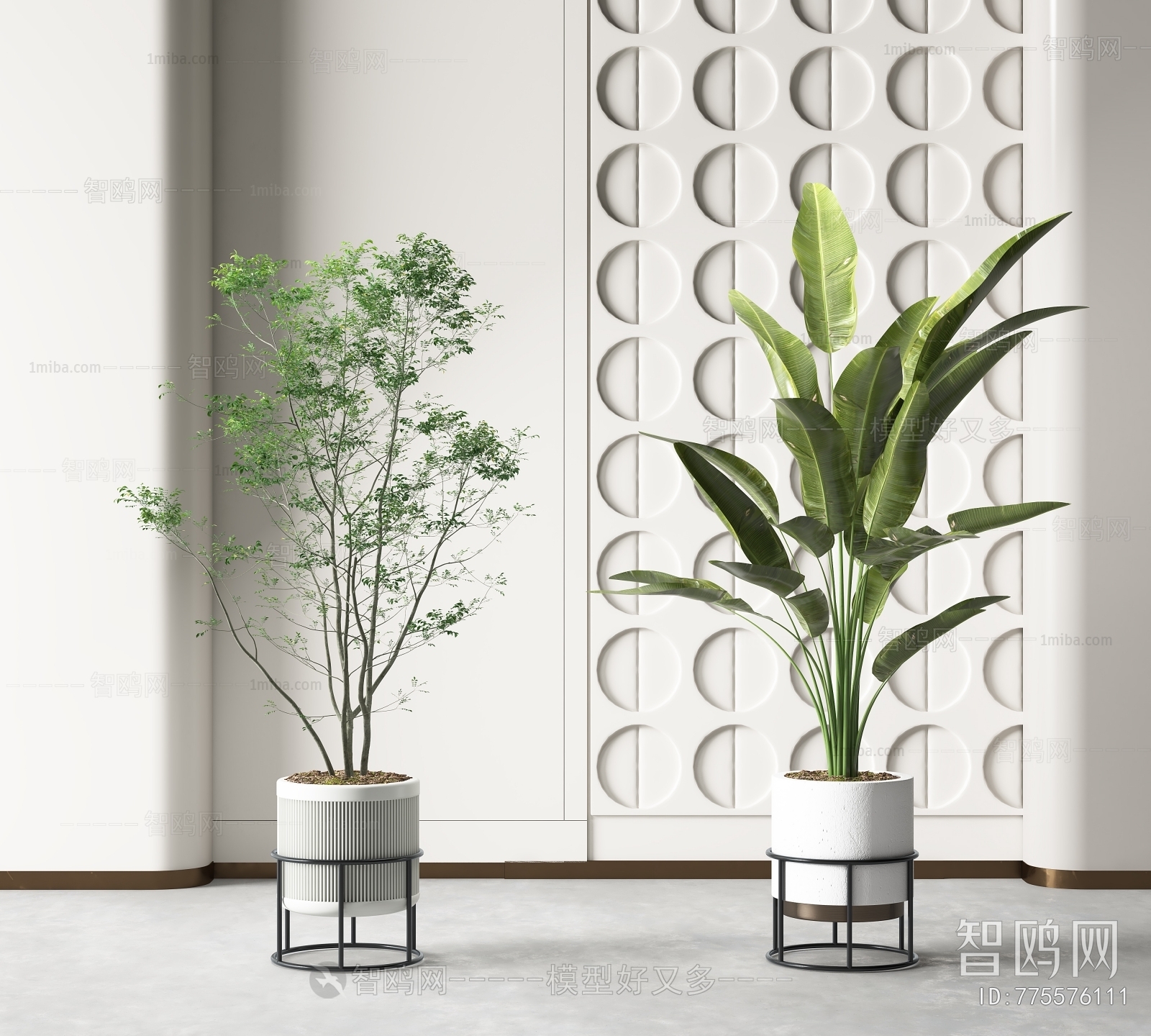 Modern Potted Green Plant