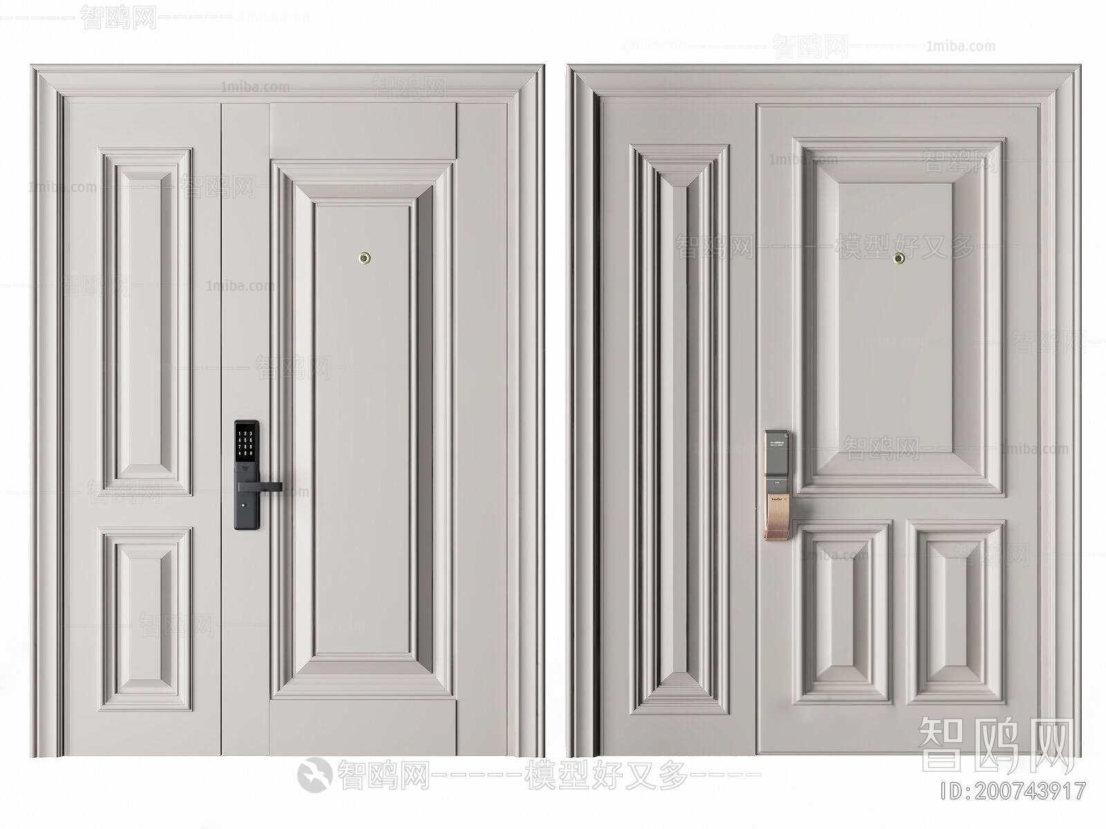 Simple European Style Entrance Door