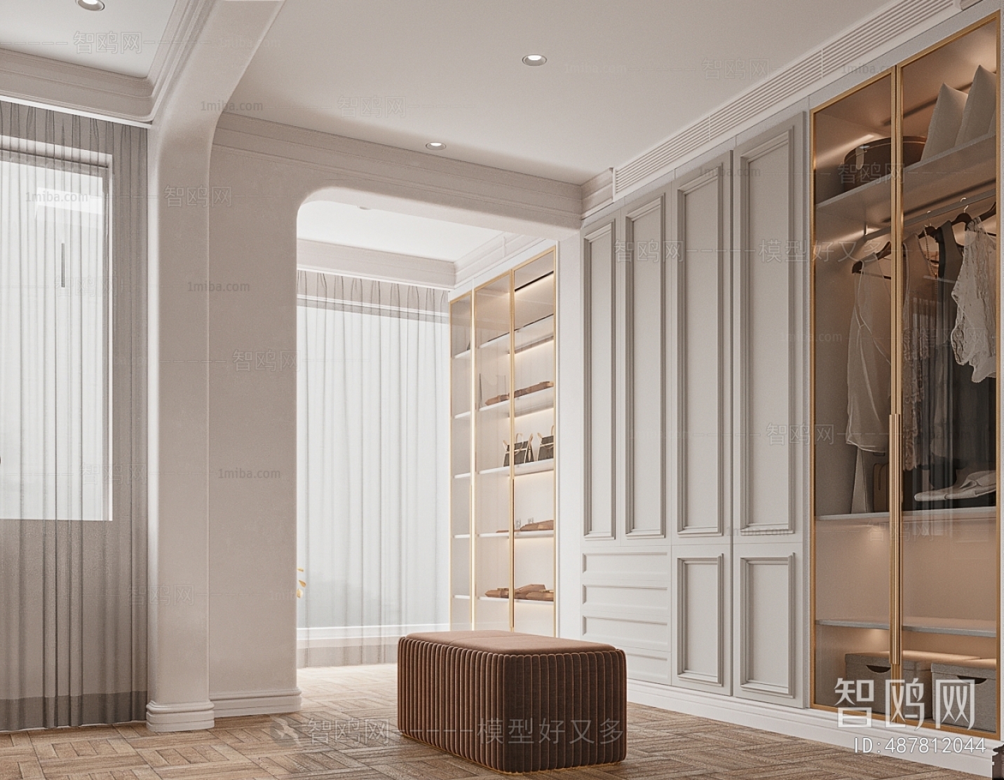 Simple European Style Clothes Storage Area