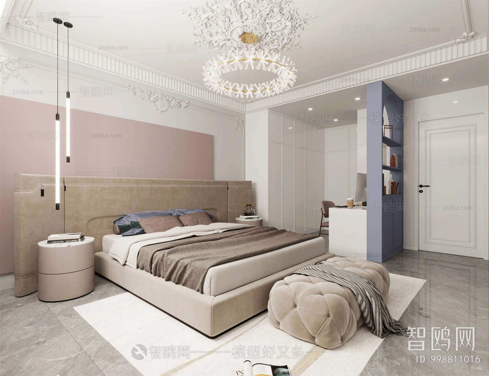 Simple European Style Bedroom