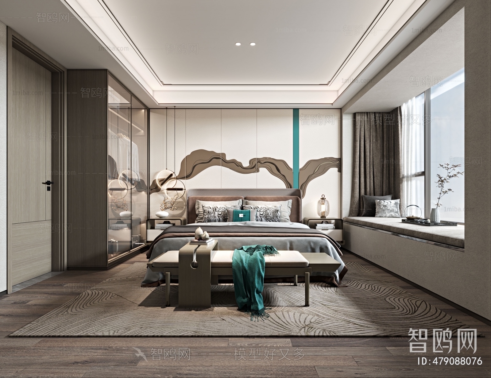 New Chinese Style Bedroom