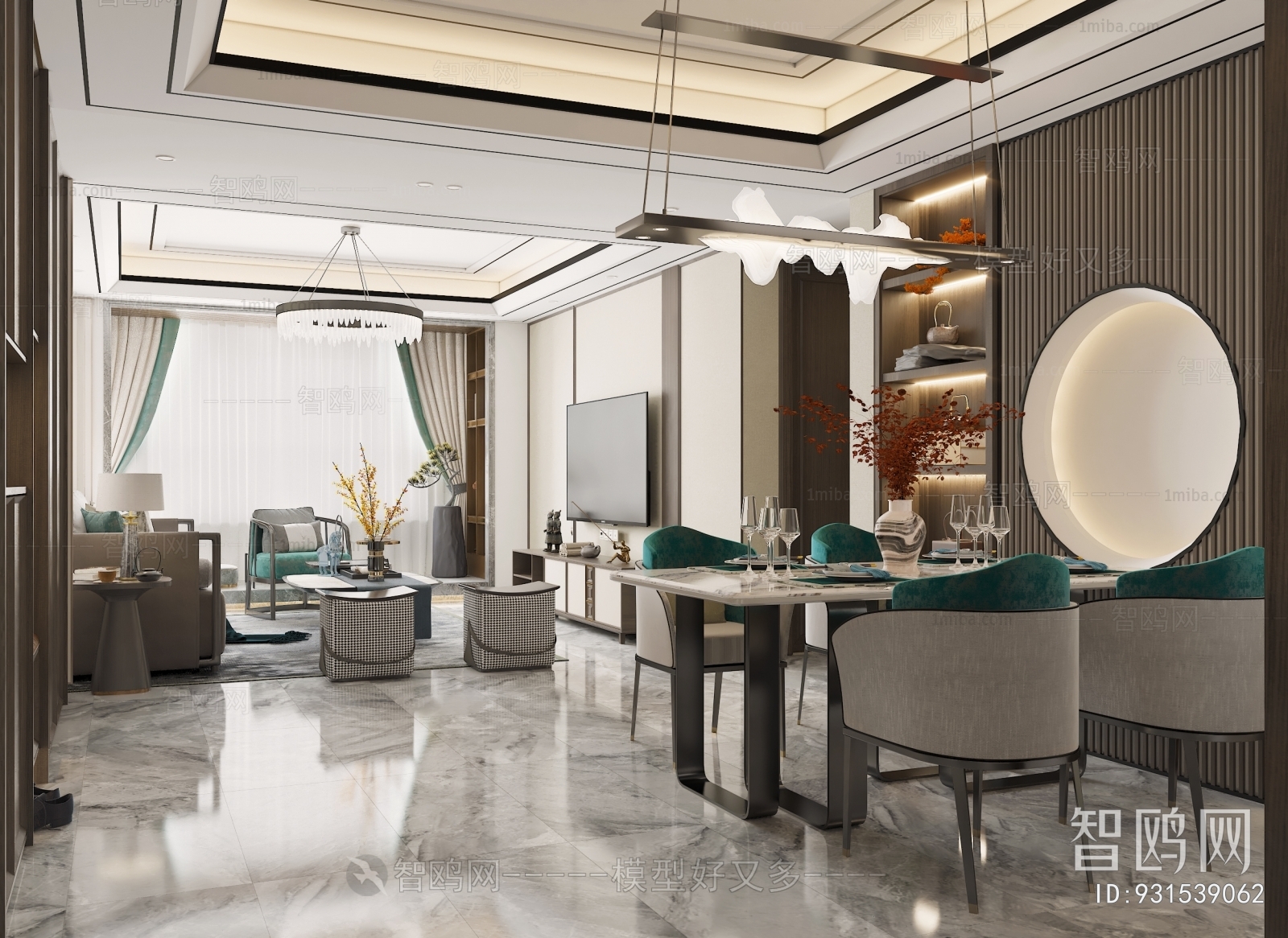 New Chinese Style A Living Room