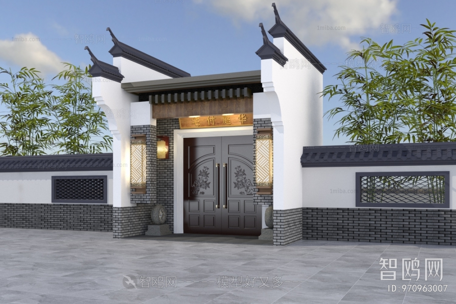新中式庭院入口大门