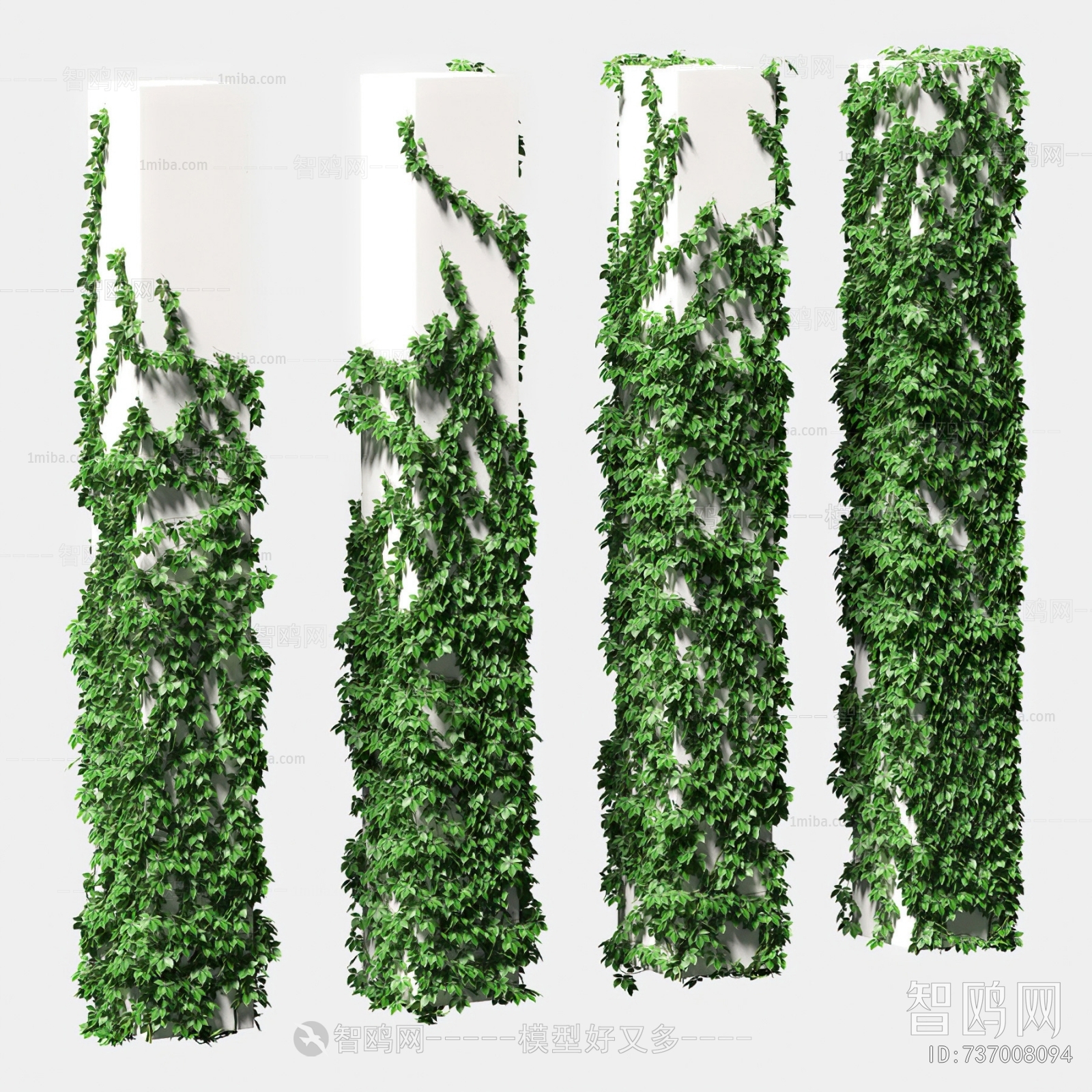 现代绿植柱
