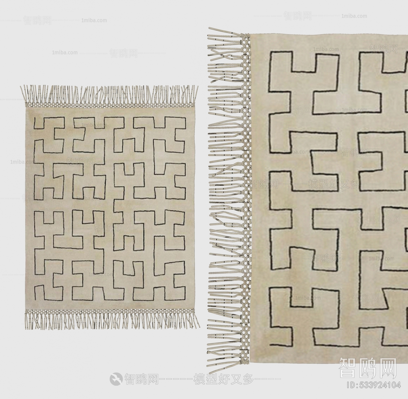 现代几何线条地毯