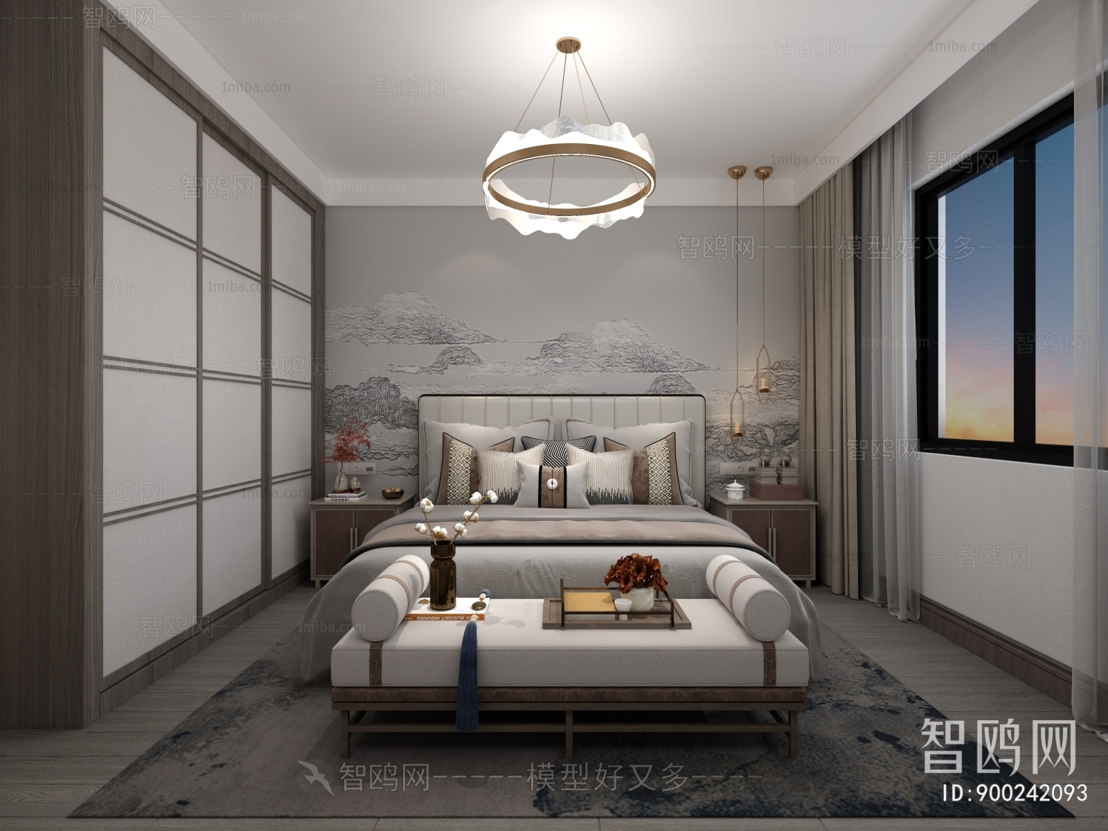 New Chinese Style Bedroom