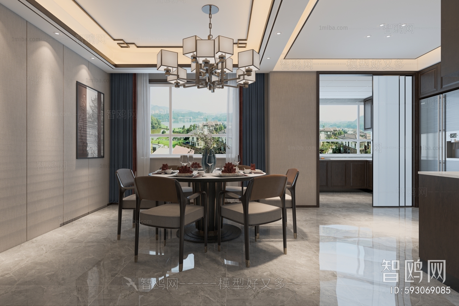 New Chinese Style A Living Room