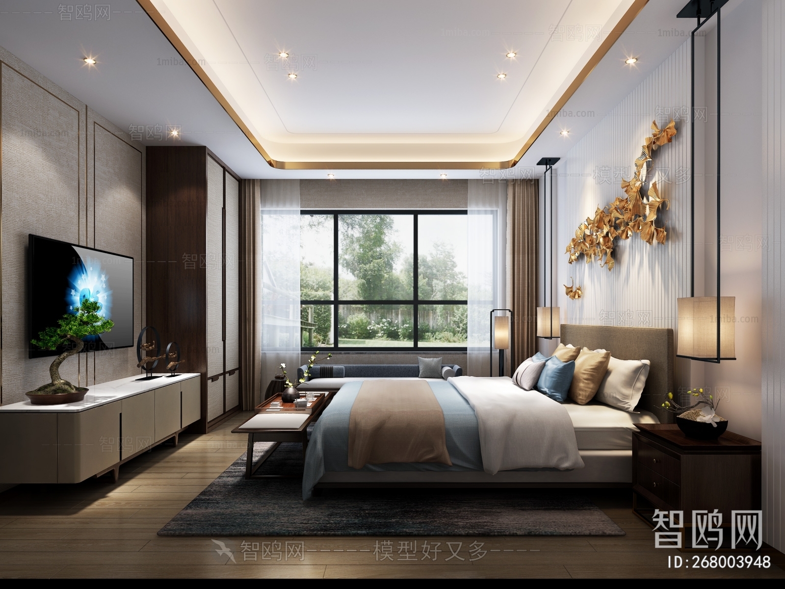 New Chinese Style Bedroom