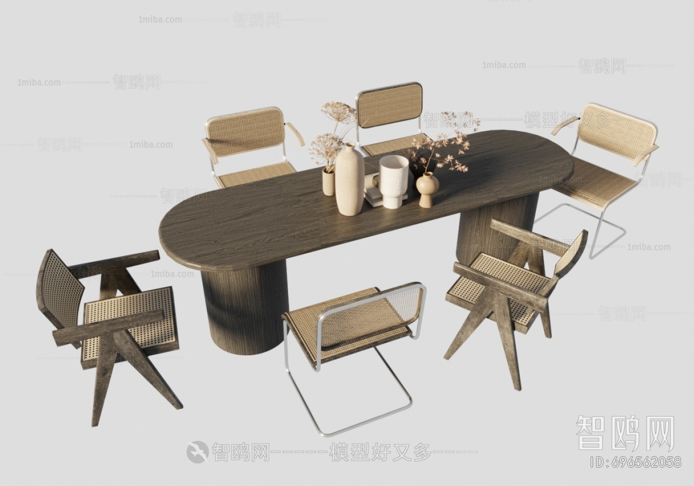 Wabi-sabi Style Dining Table And Chairs