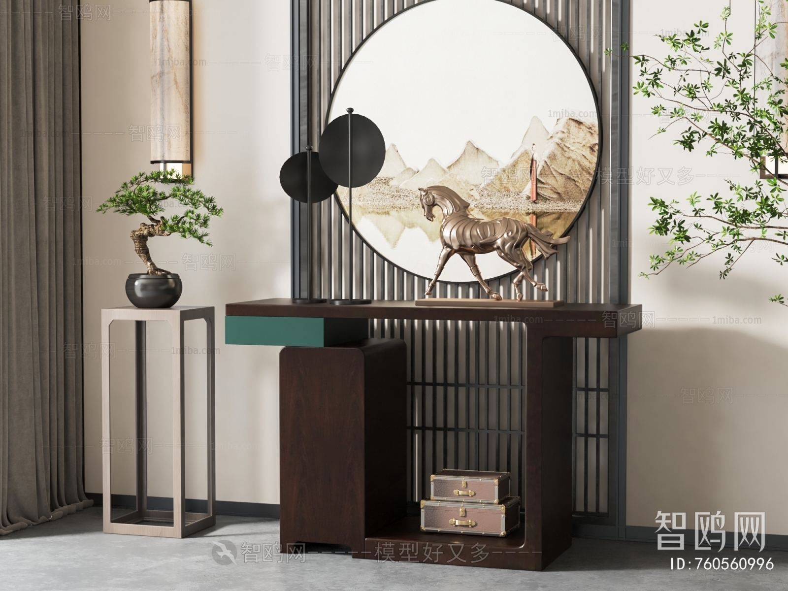 New Chinese Style Entrance Cabinet