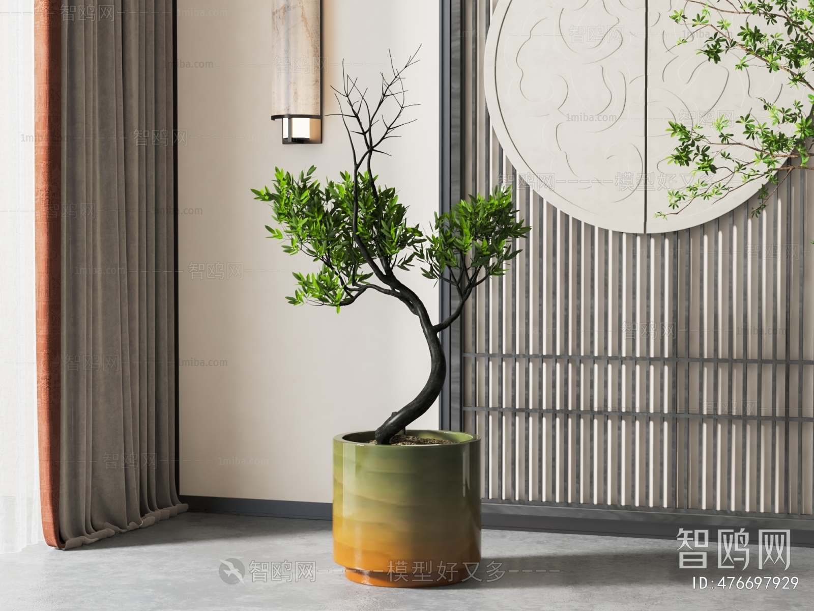 New Chinese Style Potted Green Plant