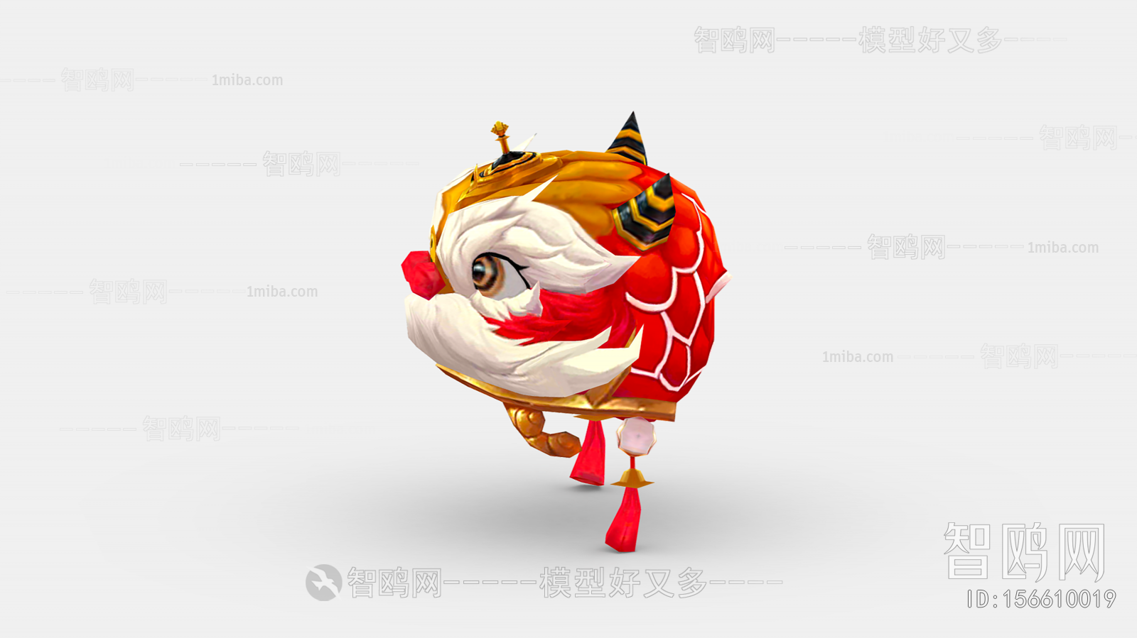 中式卡通中国舞狮头套