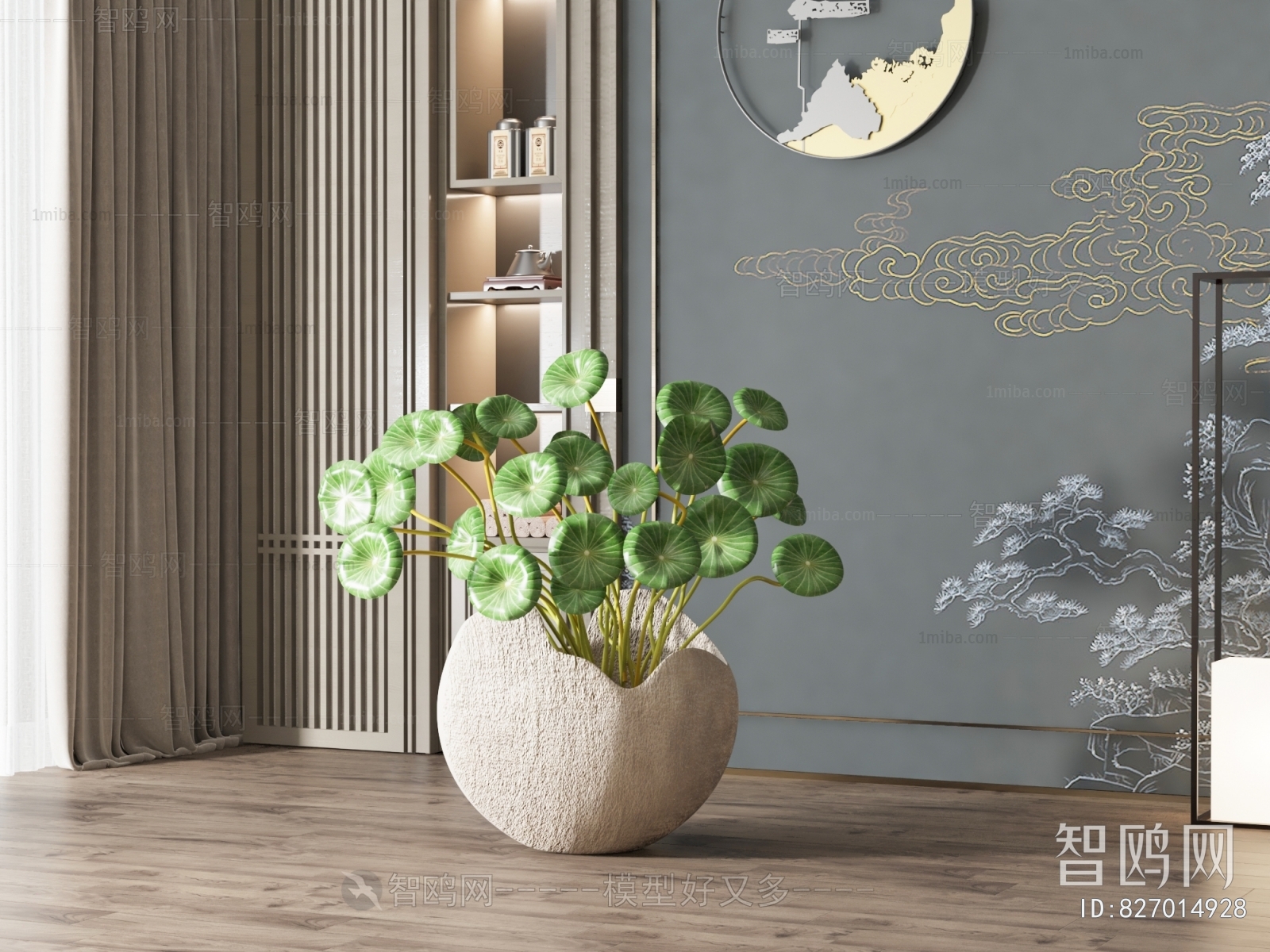 New Chinese Style Potted Green Plant