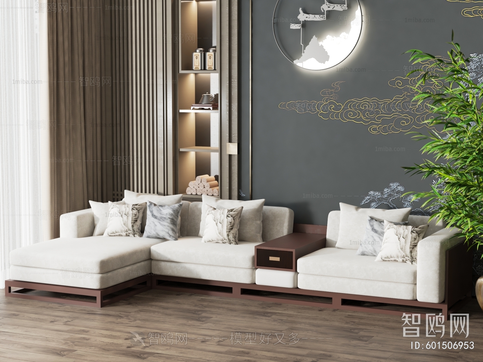 New Chinese Style Corner Sofa