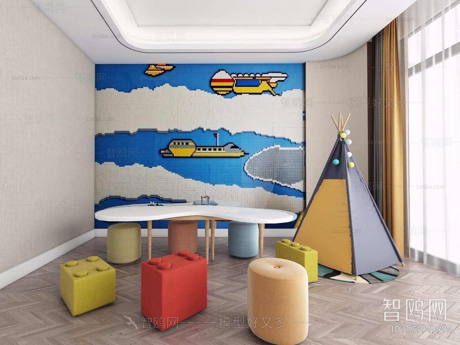 Modern Children's Room Activity Room