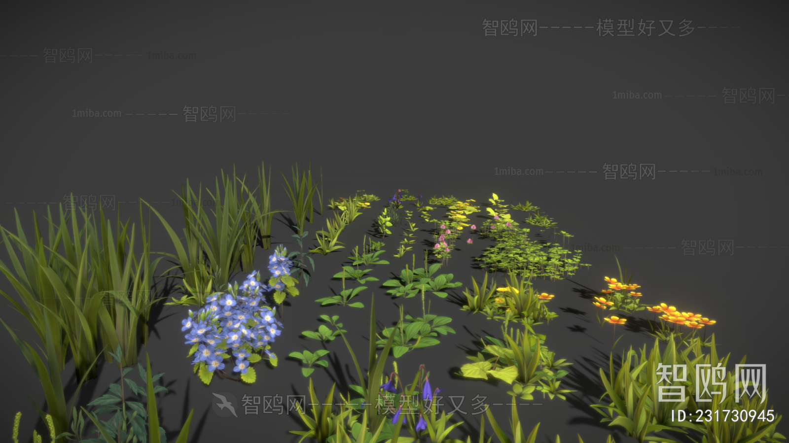 Modern Flowers And Grass