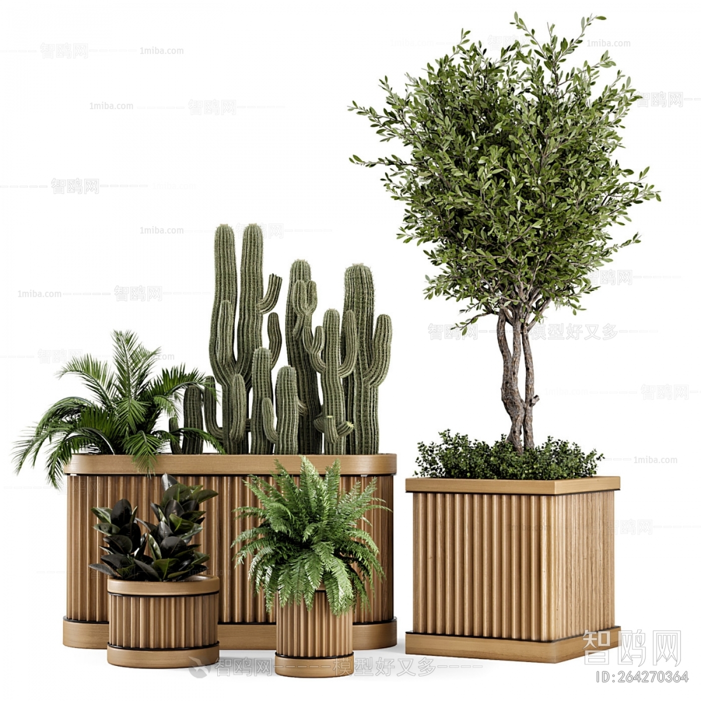 Modern Potted Green Plant