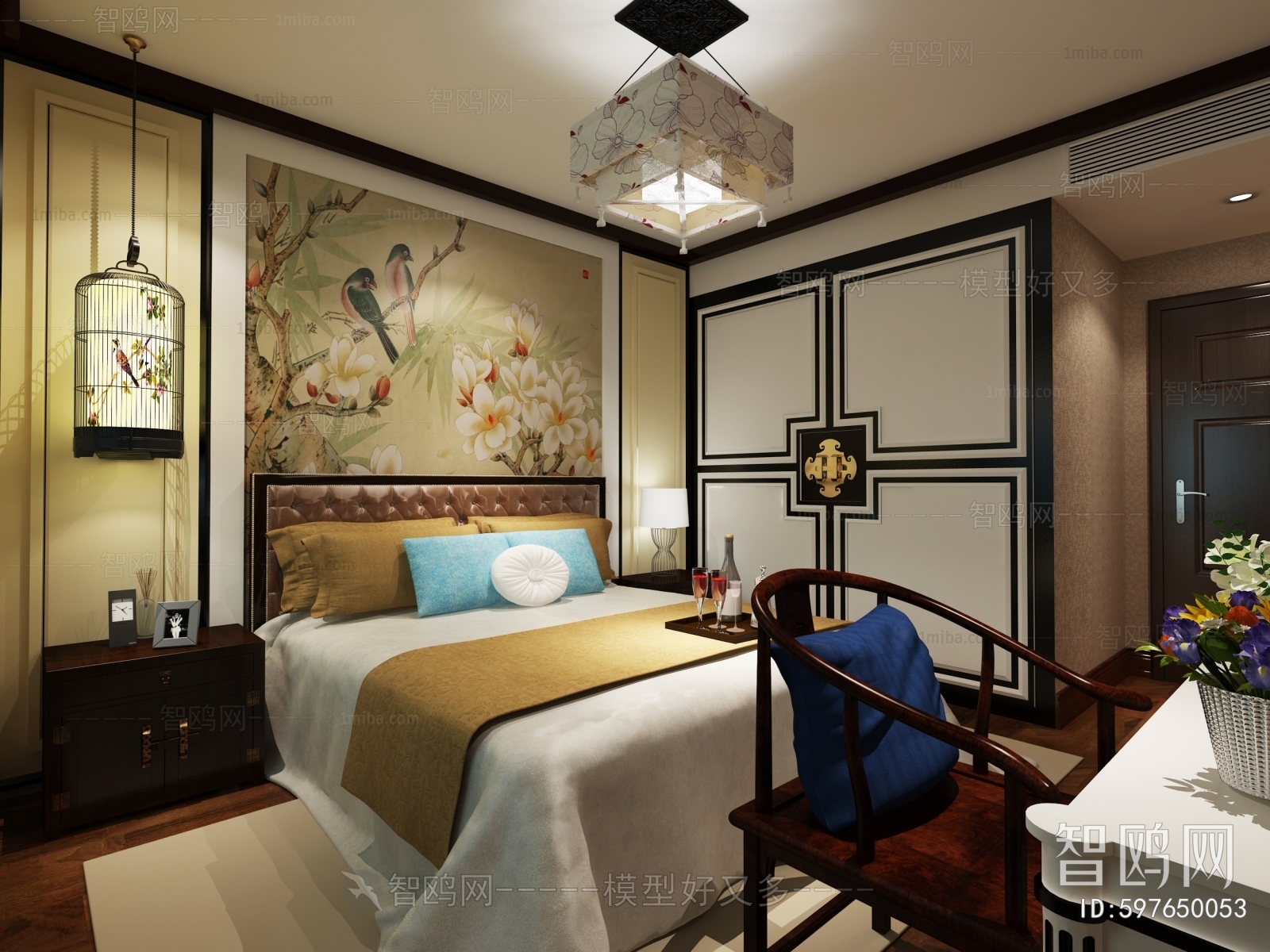 New Chinese Style Bedroom