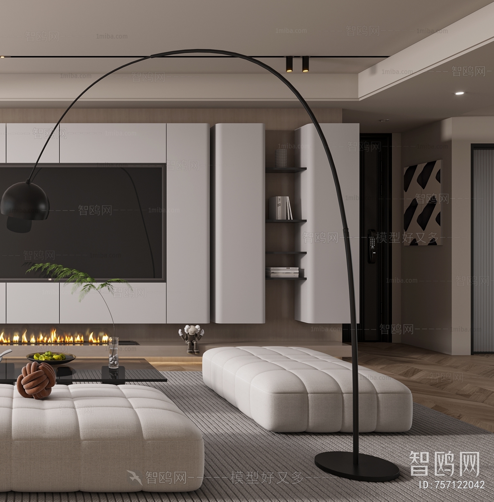现代客厅3D模型下载_3dmax现代客厅模型编号757122042-智鸥网