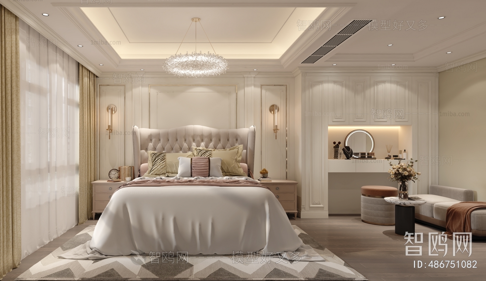 Simple European Style Bedroom