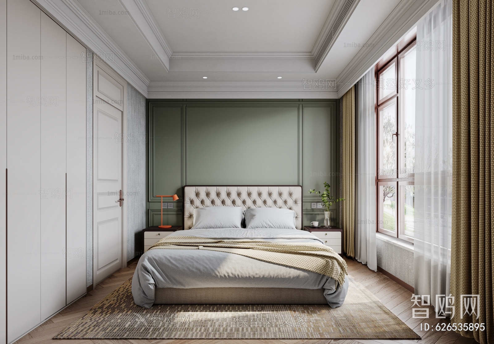 Simple European Style Bedroom