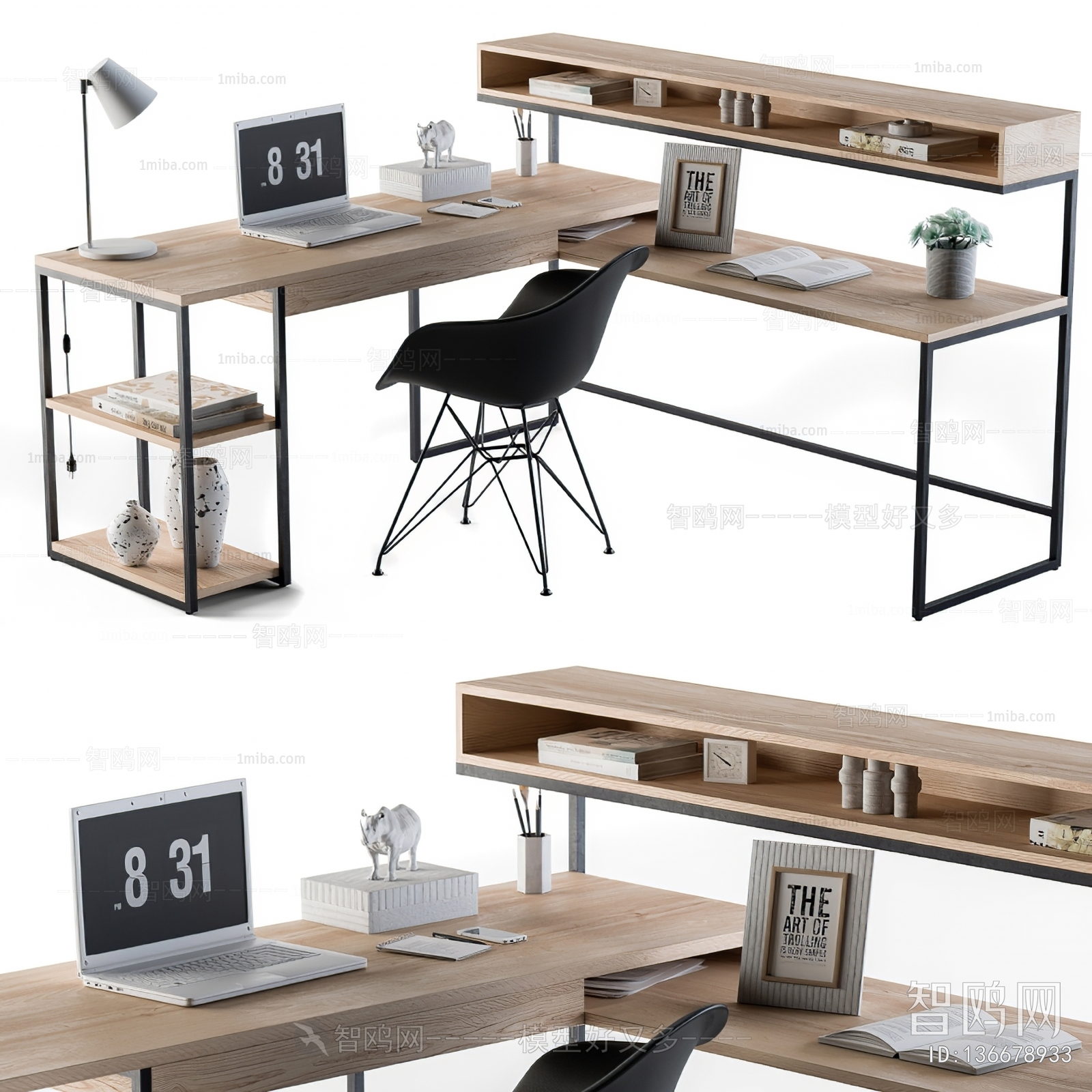 Nordic Style Computer Desk And Chair