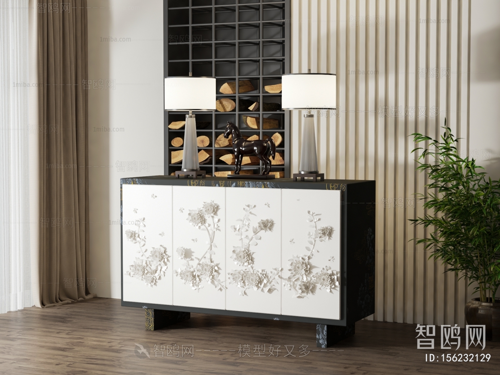 New Chinese Style Entrance Cabinet