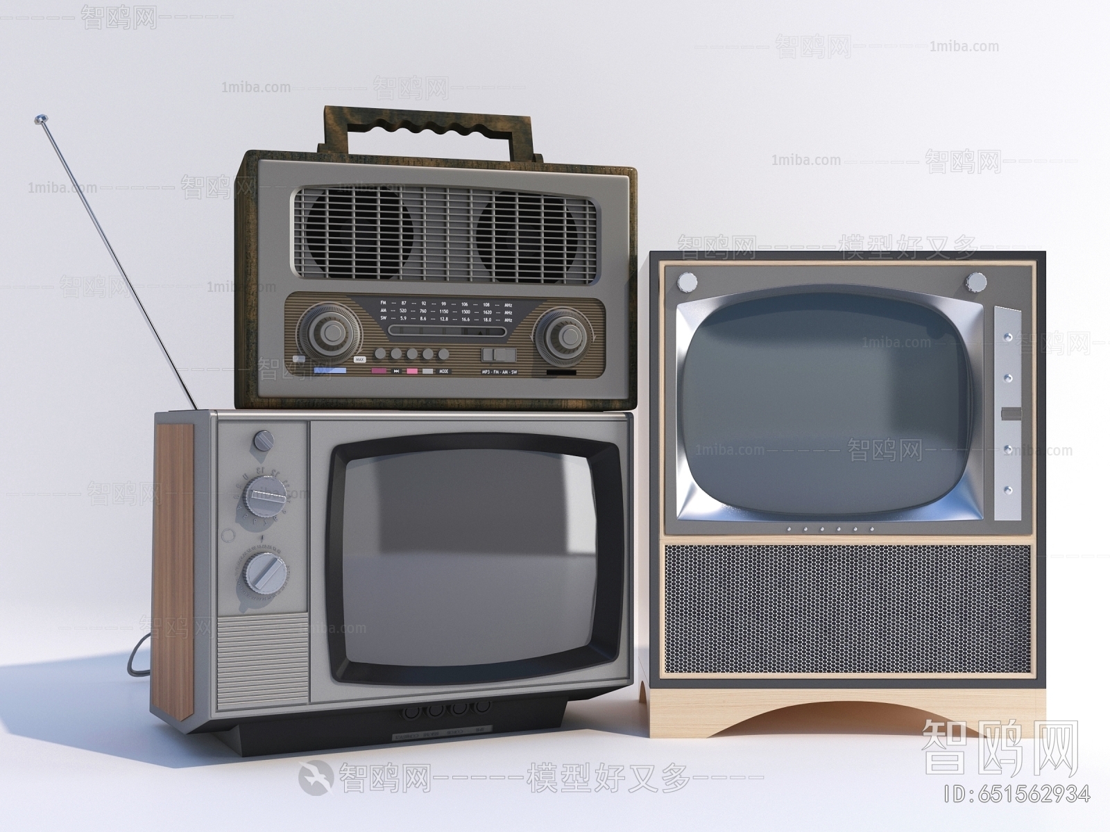 Modern Retro Style TV Set