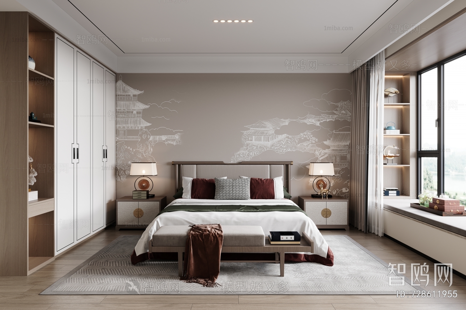 New Chinese Style Bedroom