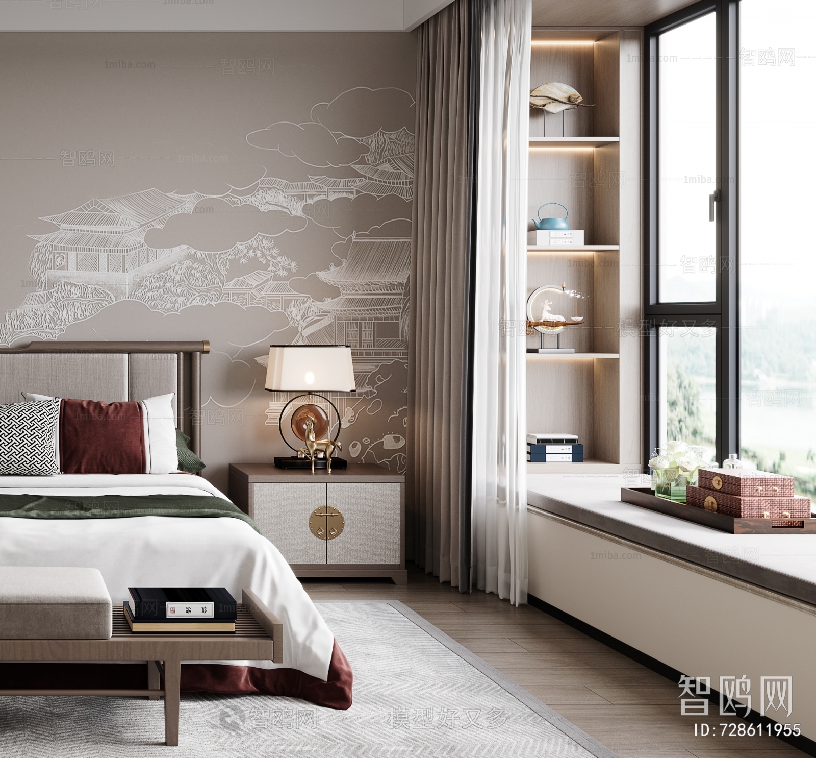 New Chinese Style Bedroom