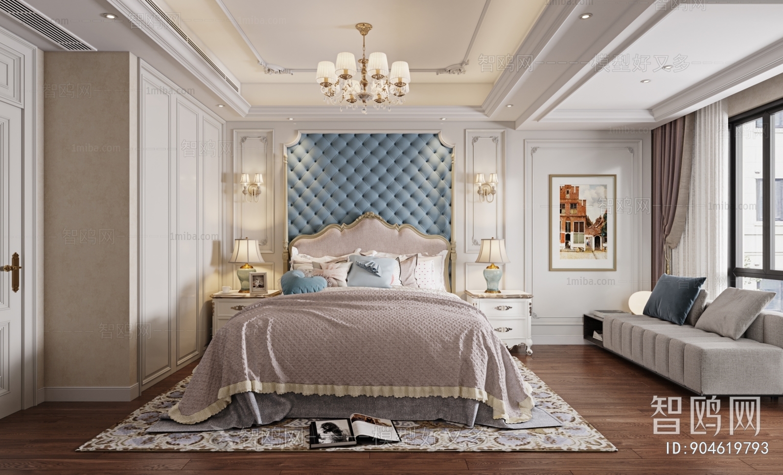 Simple European Style Bedroom